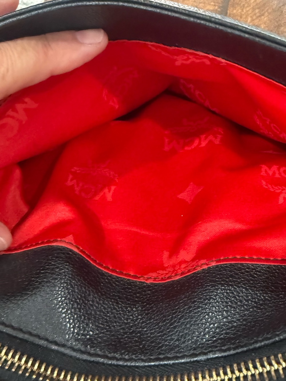 MCM Black Leather Tote with Gold Hardware - Picture 10 of 13